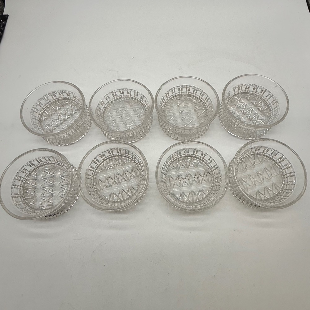 Vtg 1902 Tarentum strigil manganese Glass Coasters Set early American Pattern